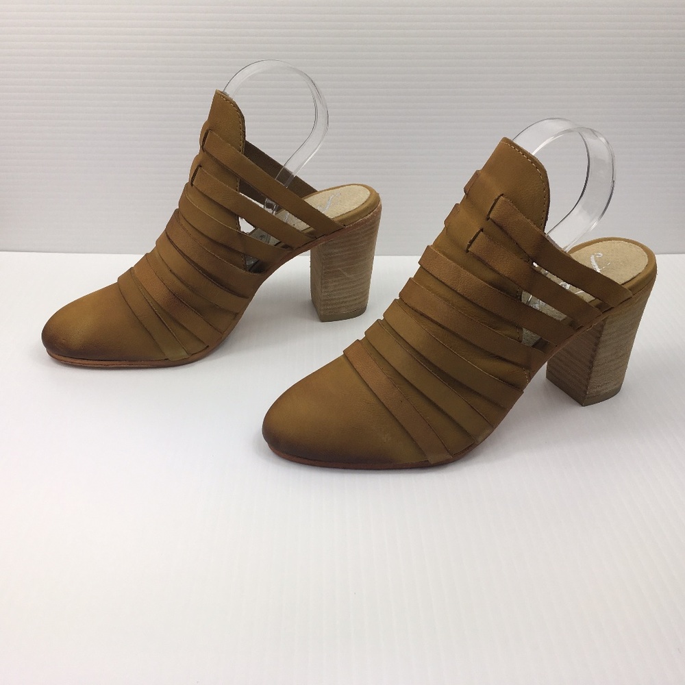 Free People Byron Strappy Mules Tan Suede